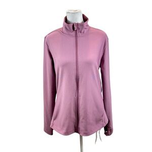 Ladies ebb & flow Full Front Zip Ribbed Purple‎ Yoga Jacket Size Large